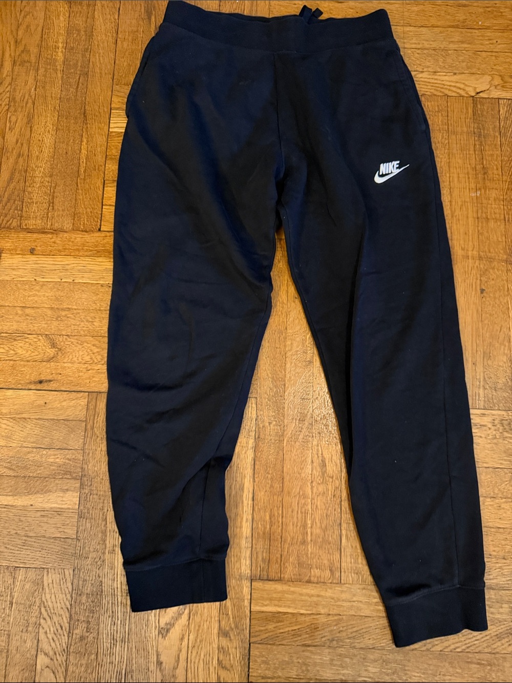Nike Black Kids Sweatpants with White Swoosh